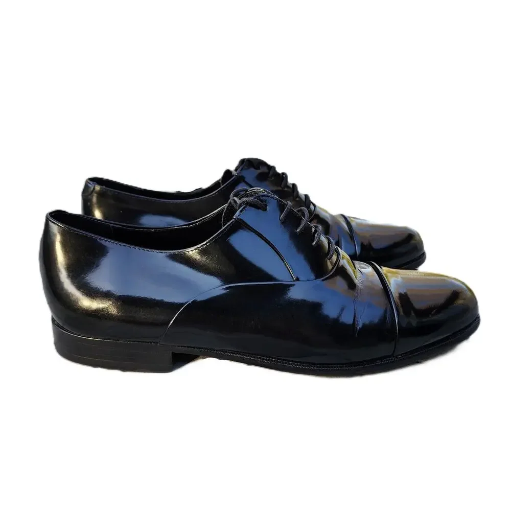 Florsheim Black Patent Leather Lace Up Oxford Dress Shoes 10 3E - Picture 2 of 10